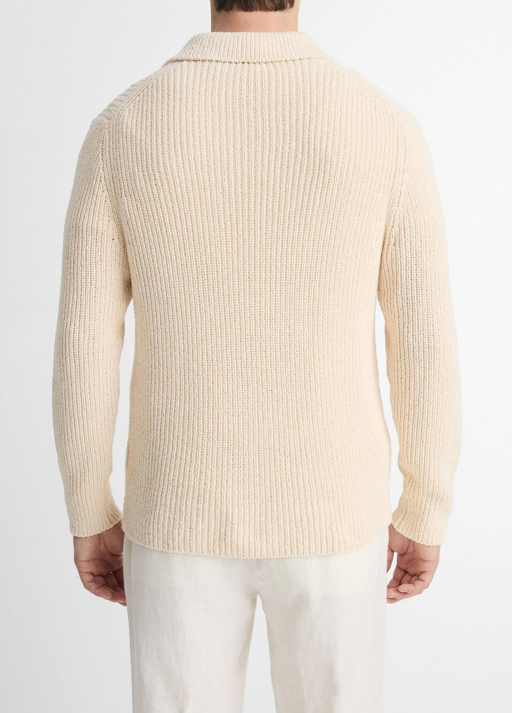Shaker Italian Cotton-Blend Polo Sweater in Sweaters | Vince US