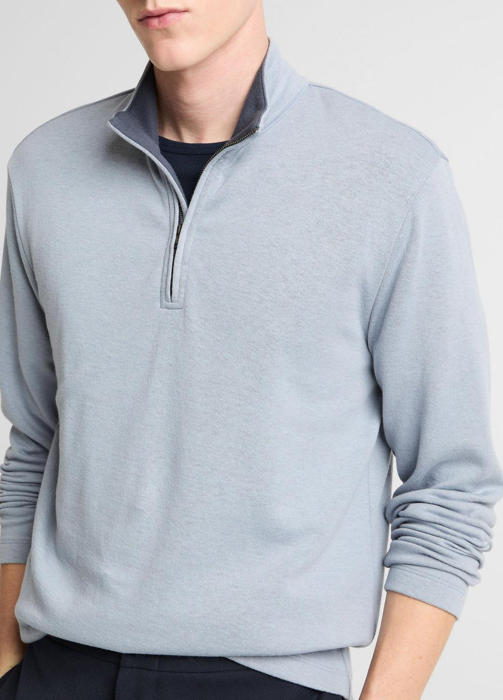 Double-Face Cotton-Blend Quarter-Zip Pullover in Quarter Zip | Vince Online