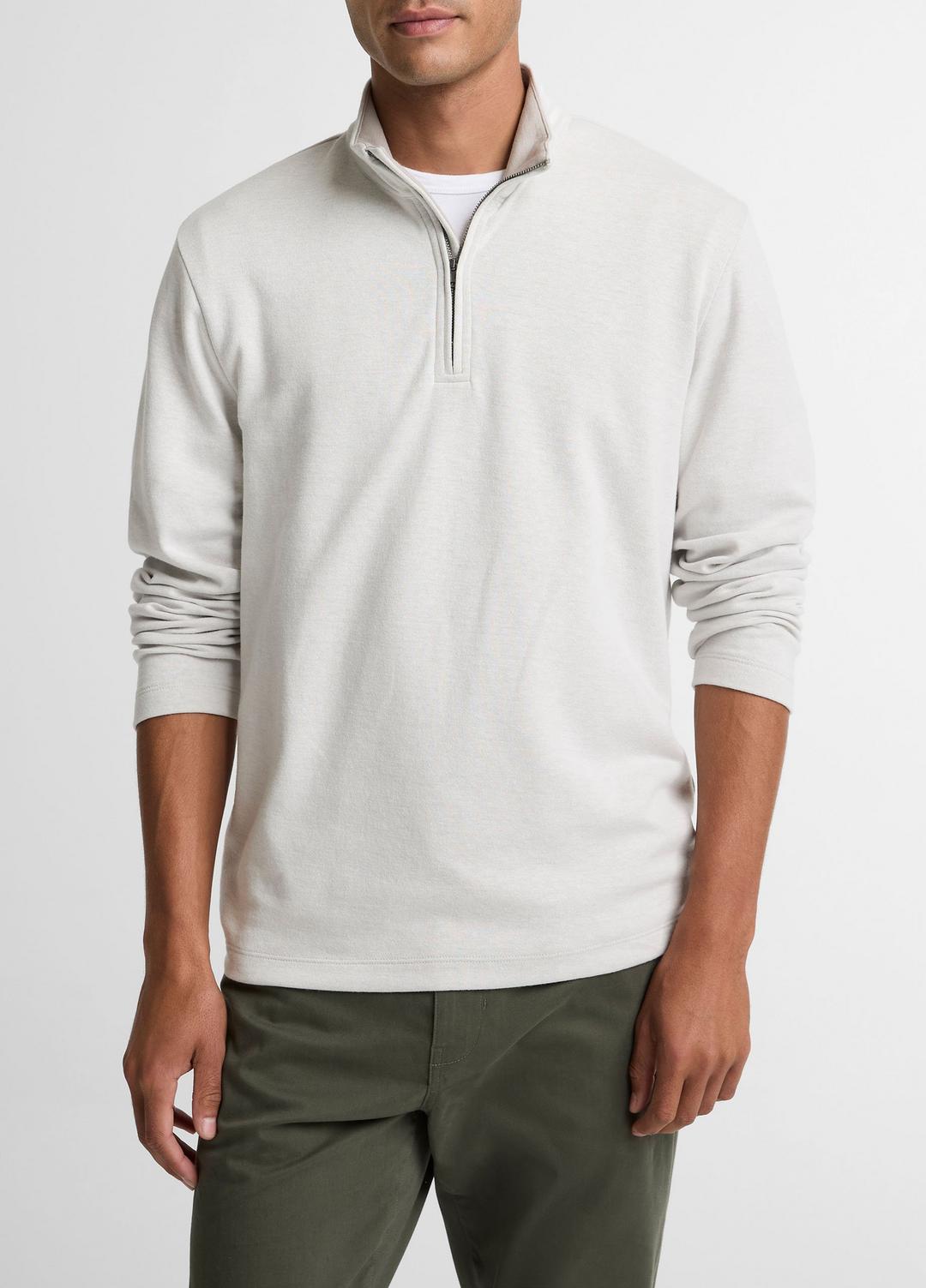 Double-Face Cotton-Blend Quarter-Zip Pullover in Quarter Zip | Vince near me