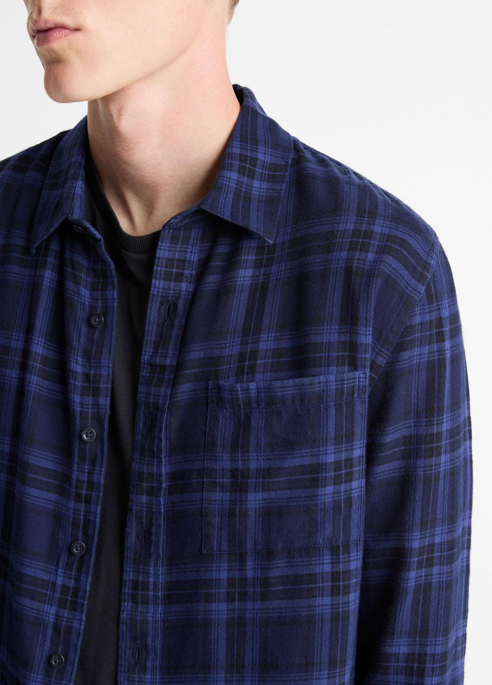 Big Horn Plaid Cotton Button-Front Shirt in Long Sleeve | Vince US