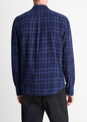 Big Horn Plaid Cotton Button-Front Shirt in Long Sleeve | Vince US