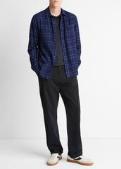 Big Horn Plaid Cotton Button-Front Shirt in Long Sleeve | Vince US