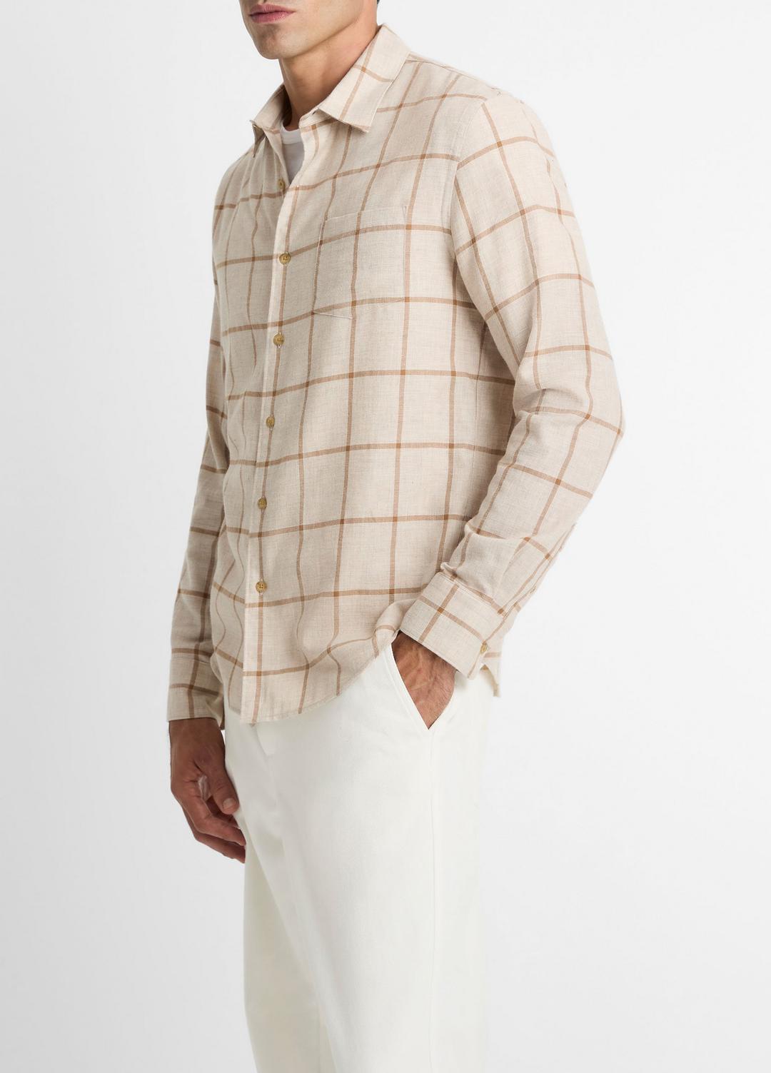 Rockery Plaid Cotton Button-Front Shirt in Long Sleeve | Vince Online