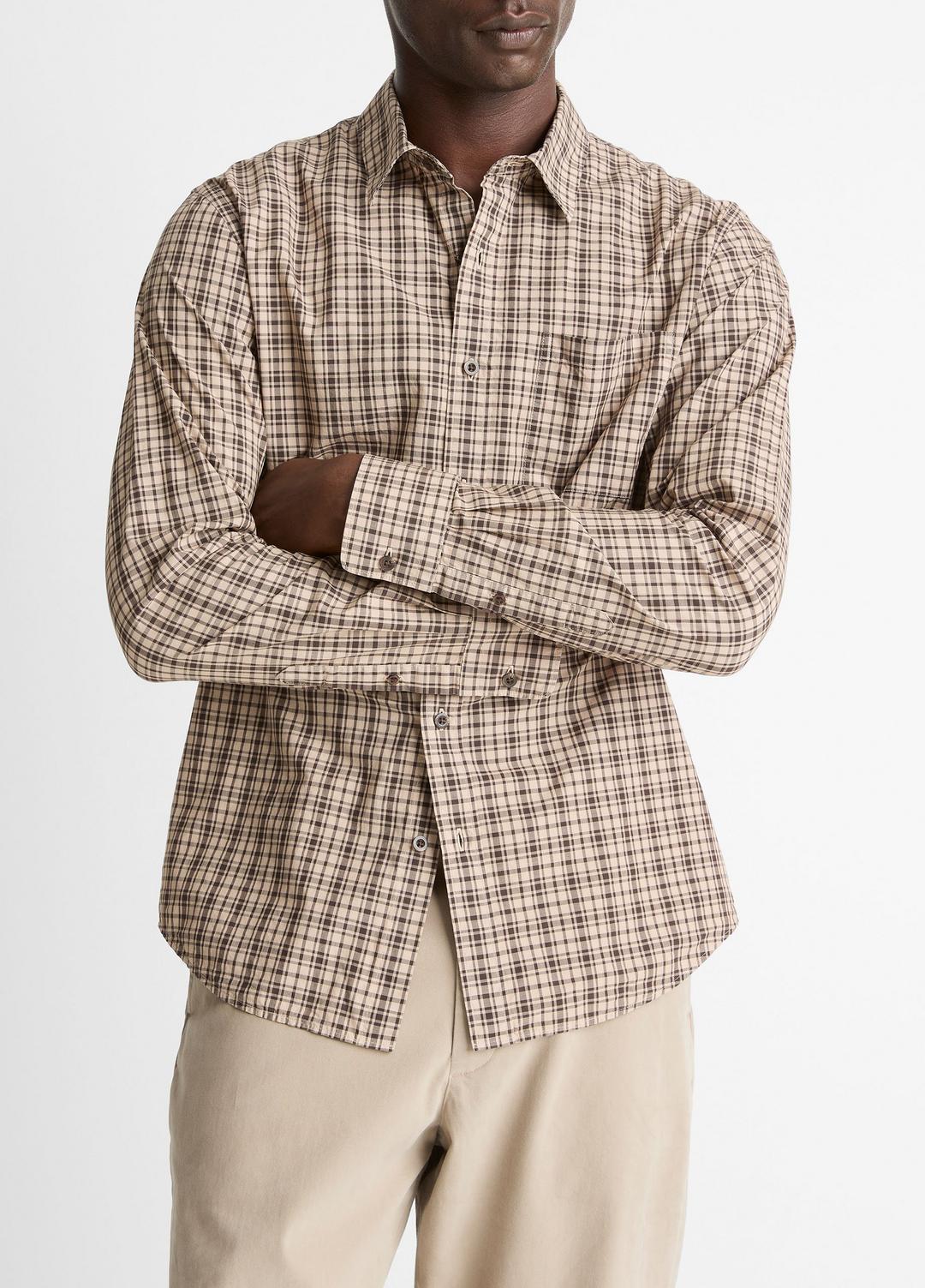 Great Falls Plaid Cotton Button-Front Shirt in Long Sleeve | Vince near me