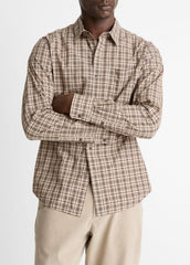 Great Falls Plaid Cotton Button-Front Shirt in Long Sleeve | Vince near me