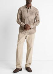Great Falls Plaid Cotton Button-Front Shirt in Long Sleeve | Vince near me