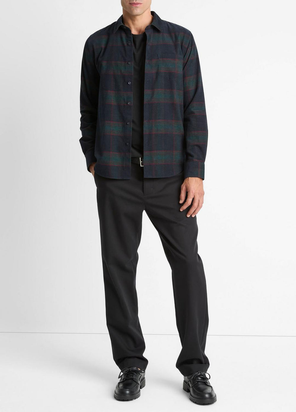 Holme Plaid Cotton Button-Front Shirt in Long Sleeve | Vince outlet