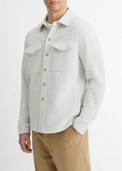 Double-Knit Cotton-Blend Piqué Shirt Jacket in Shirt Jackets | Vince for sale