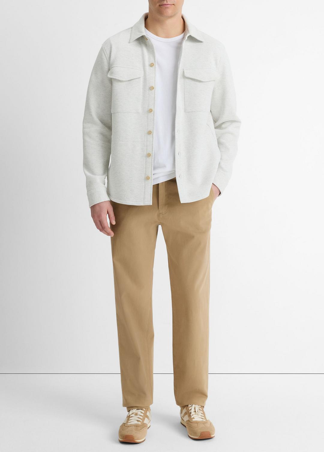 Double-Knit Cotton-Blend Piqué Shirt Jacket in Shirt Jackets | Vince for sale