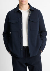 Double-Knit Cotton-Blend Piqué Shirt Jacket in Shirt Jackets | Vince on sale