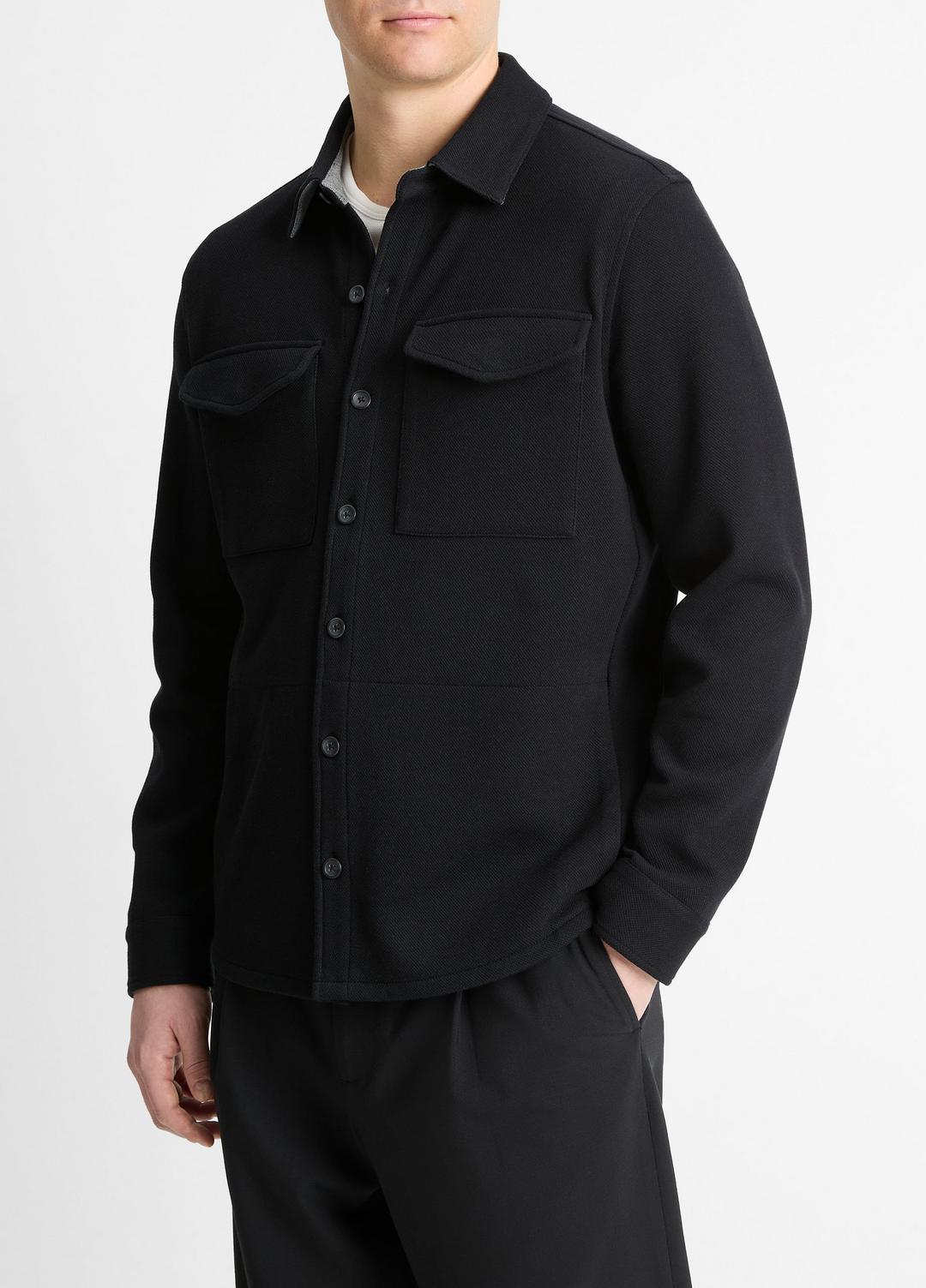 Double-Knit Cotton-Blend Piqué Shirt Jacket in Shirt Jackets | Vince discount