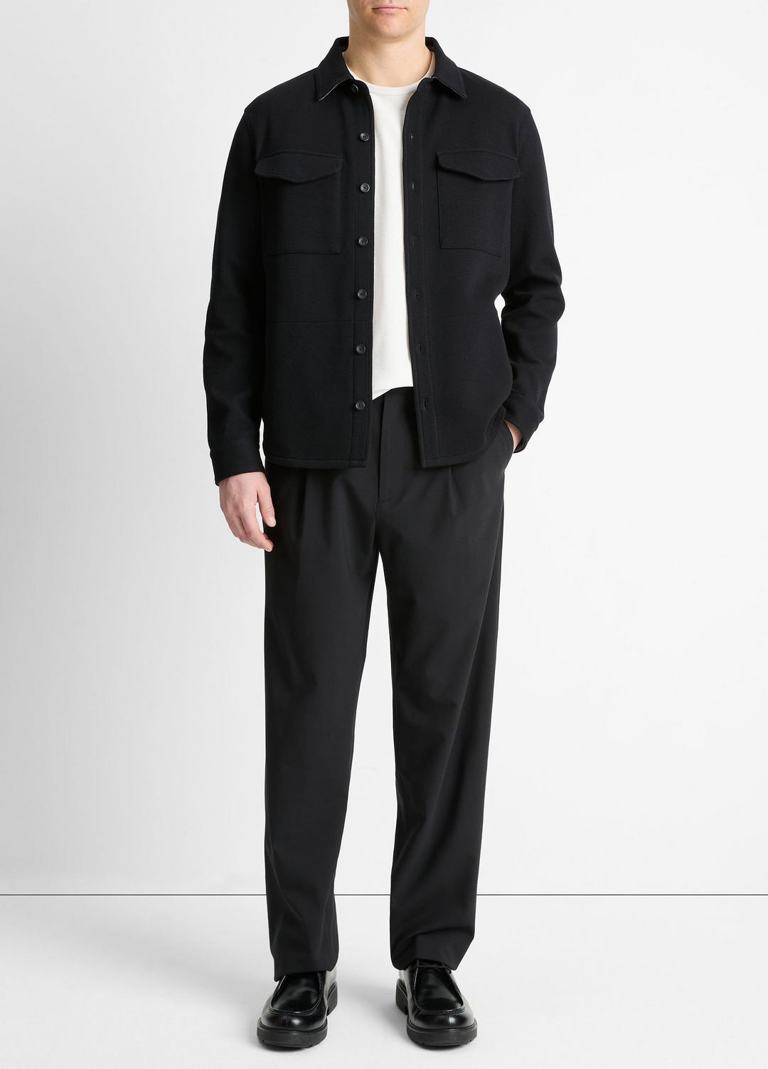 Double-Knit Cotton-Blend Piqué Shirt Jacket in Shirt Jackets | Vince discount