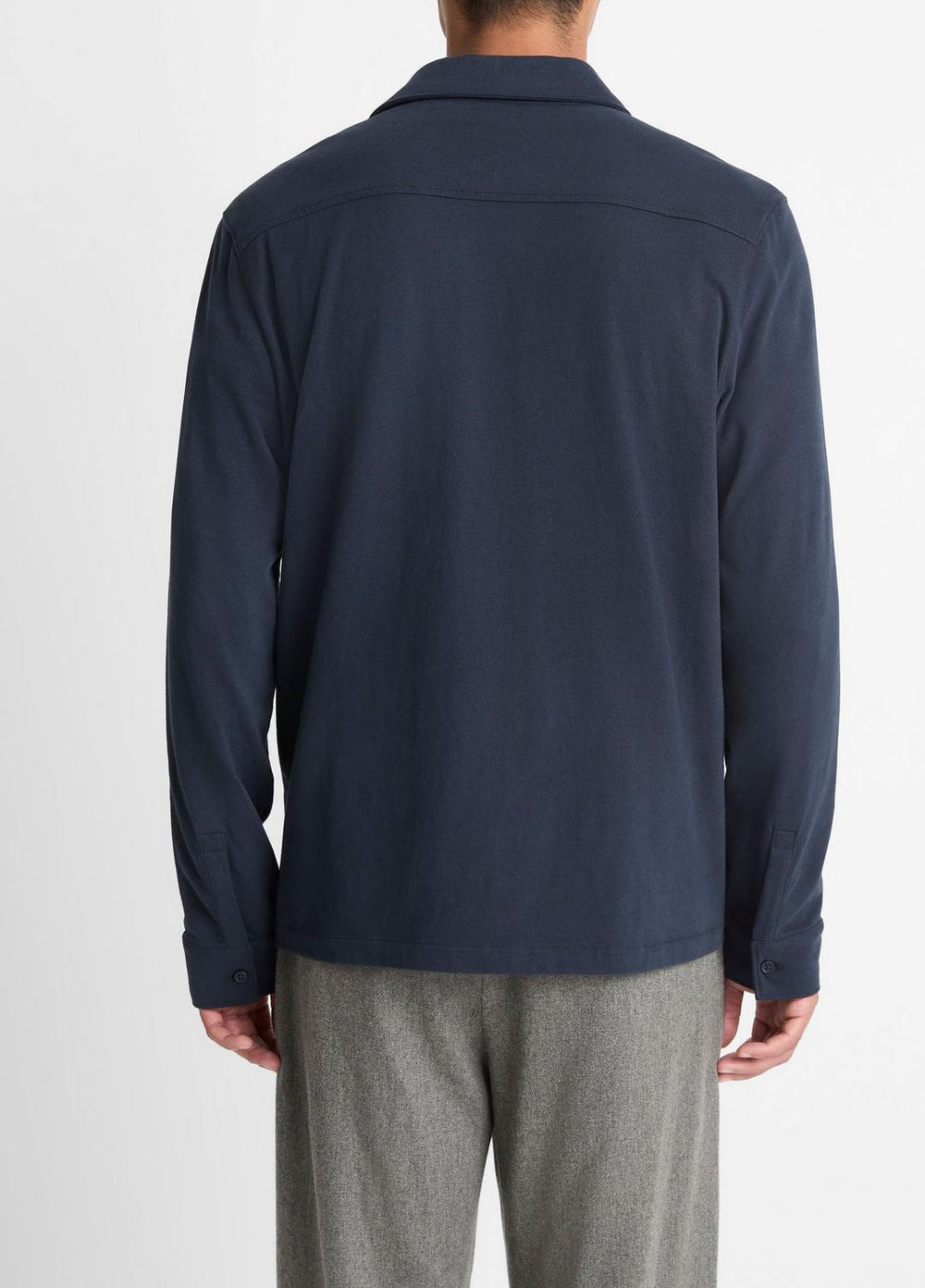 Sueded Cotton Jersey Button-Front Shirt in Long Sleeve | Vince outlet