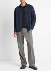 Sueded Cotton Jersey Button-Front Shirt in Long Sleeve | Vince outlet