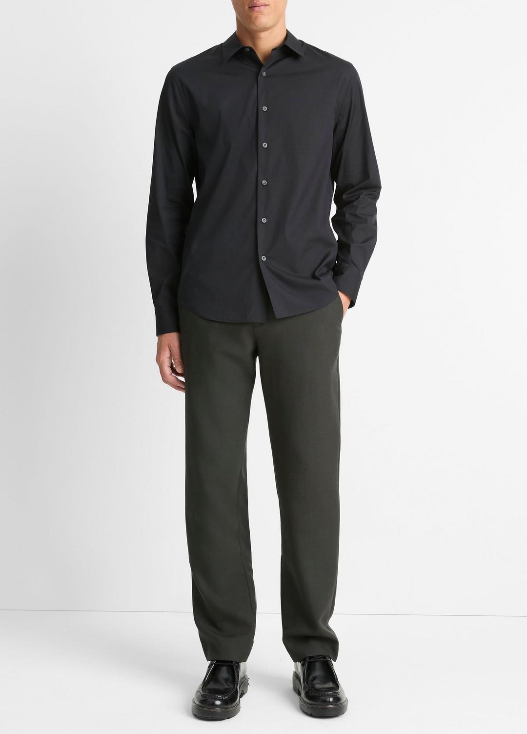 Stretch-Cotton Poplin Shirt in Long Sleeve | Vince for sale