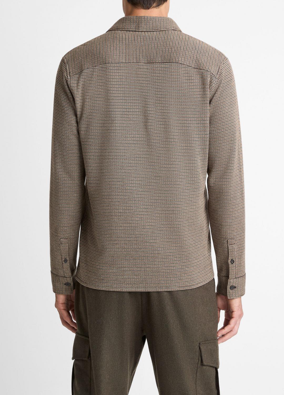 Houndstooth Cotton-Blend Button-Front Shirt in Long Sleeve | Vince on sale