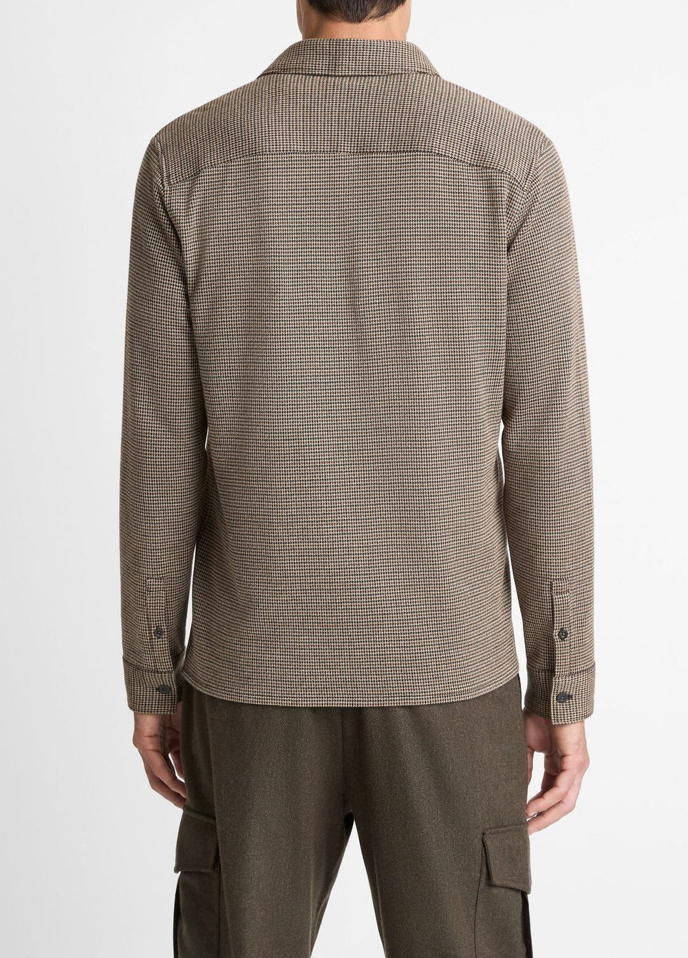 Houndstooth Cotton-Blend Button-Front Shirt in Long Sleeve | Vince on sale