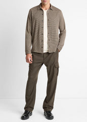Houndstooth Cotton-Blend Button-Front Shirt in Long Sleeve | Vince on sale