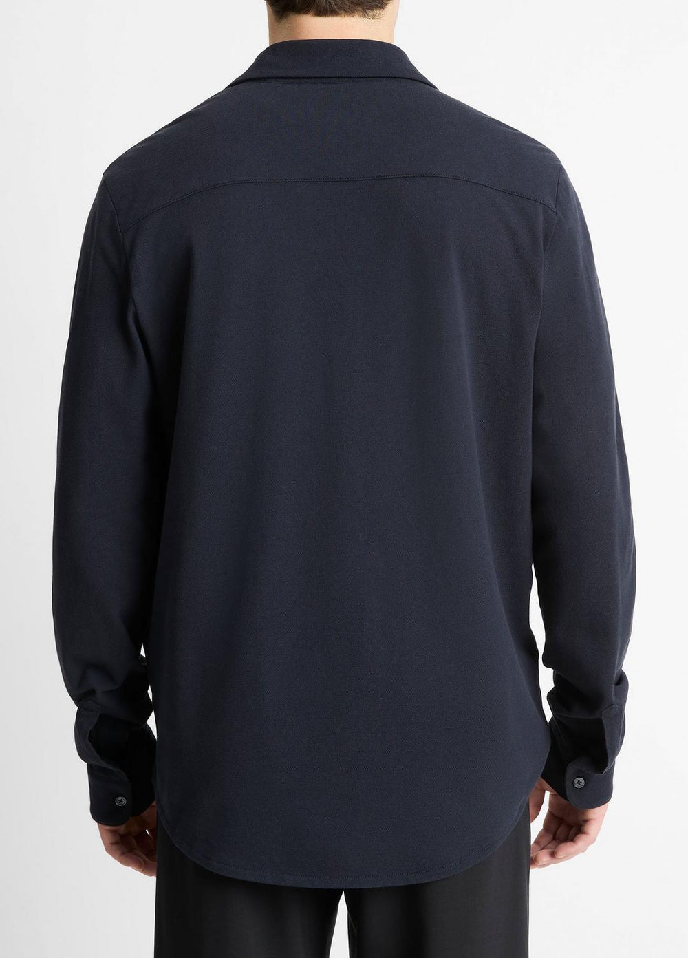 Cotton Piqué Button-Front Shirt in Long Sleeve | Vince US