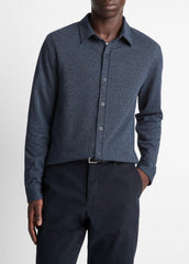 Houndstooth Cotton-Blend Button-Front Shirt in Long Sleeve | Vince discount