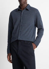 Houndstooth Cotton-Blend Button-Front Shirt in Long Sleeve | Vince discount