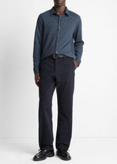 Houndstooth Cotton-Blend Button-Front Shirt in Long Sleeve | Vince discount