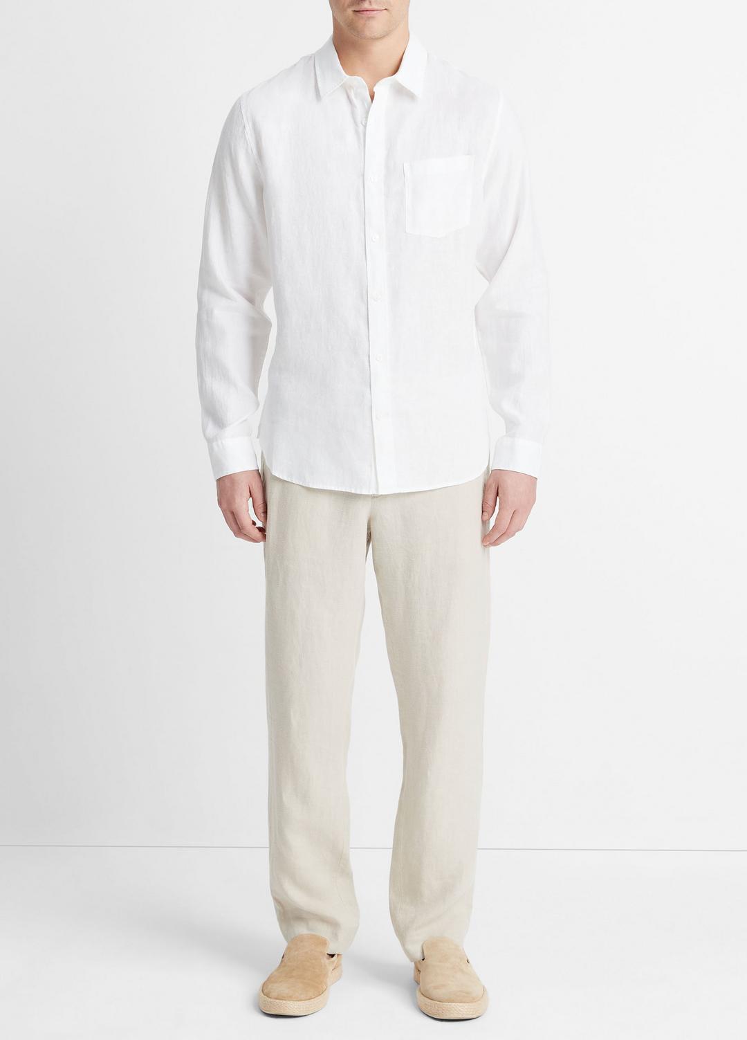 Linen Long-Sleeve Shirt in Long Sleeve | Vince near me