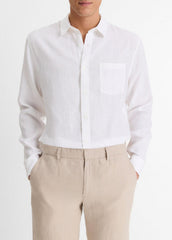 Linen Long-Sleeve Shirt in Long Sleeve | Vince near me