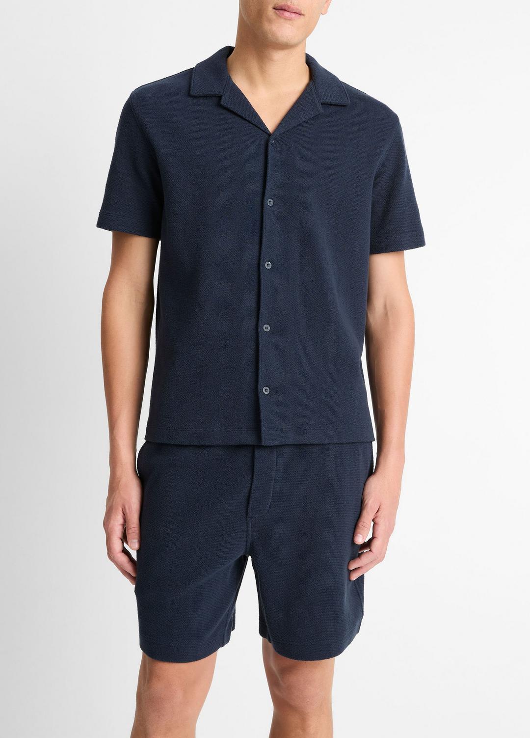 Cotton Bouclé Cabana Shirt in Short Sleeve | Vince outlet