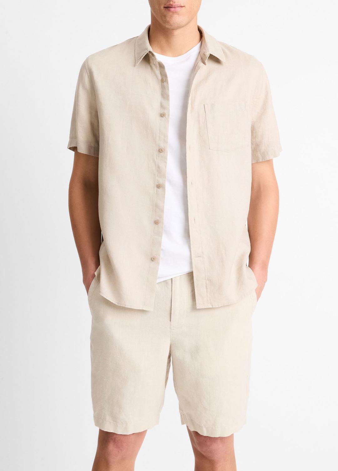 Linen Short-Sleeve Shirt in Short Sleeve | Vince sale