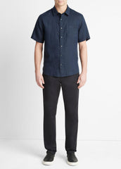 Linen Short-Sleeve Shirt in Short Sleeve | Vince US