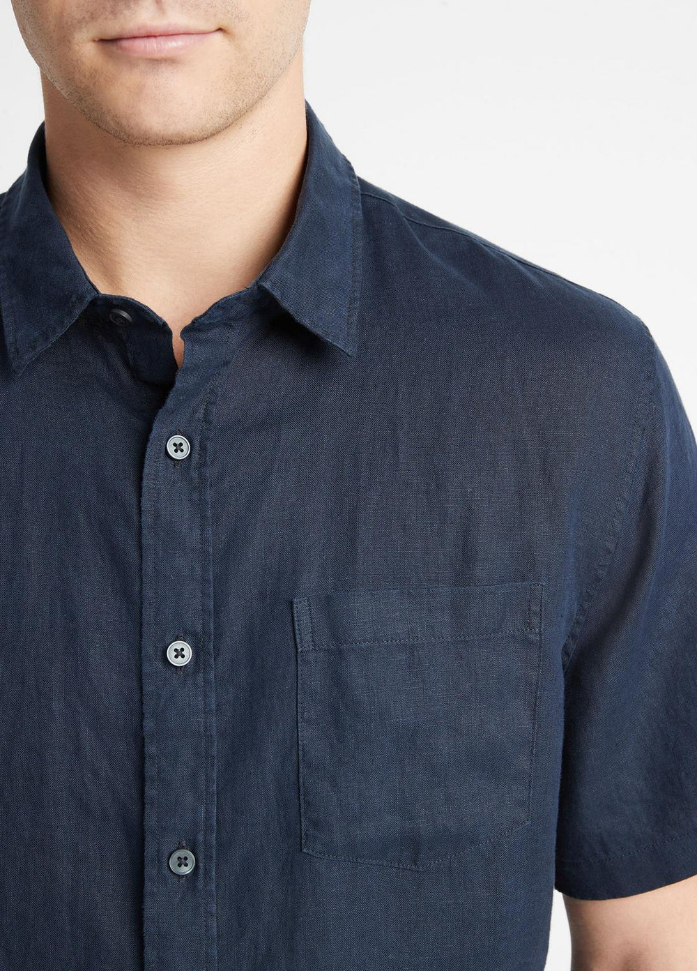 Linen Short-Sleeve Shirt in Short Sleeve | Vince US