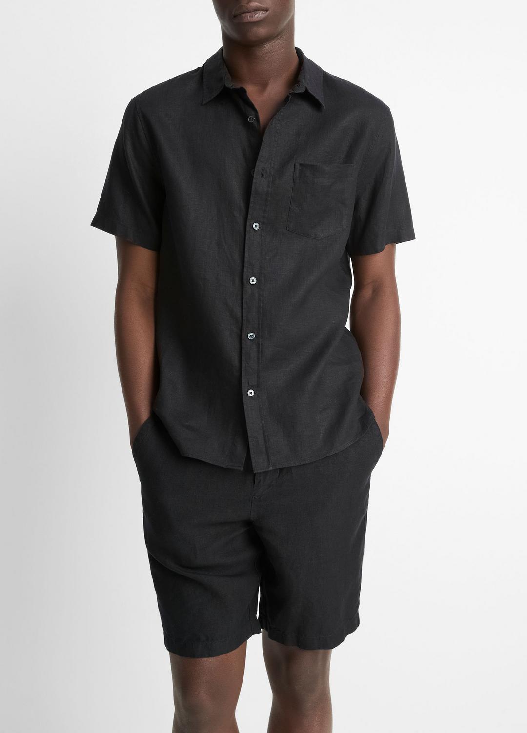 Linen Short-Sleeve Shirt in Short Sleeve | Vince discount