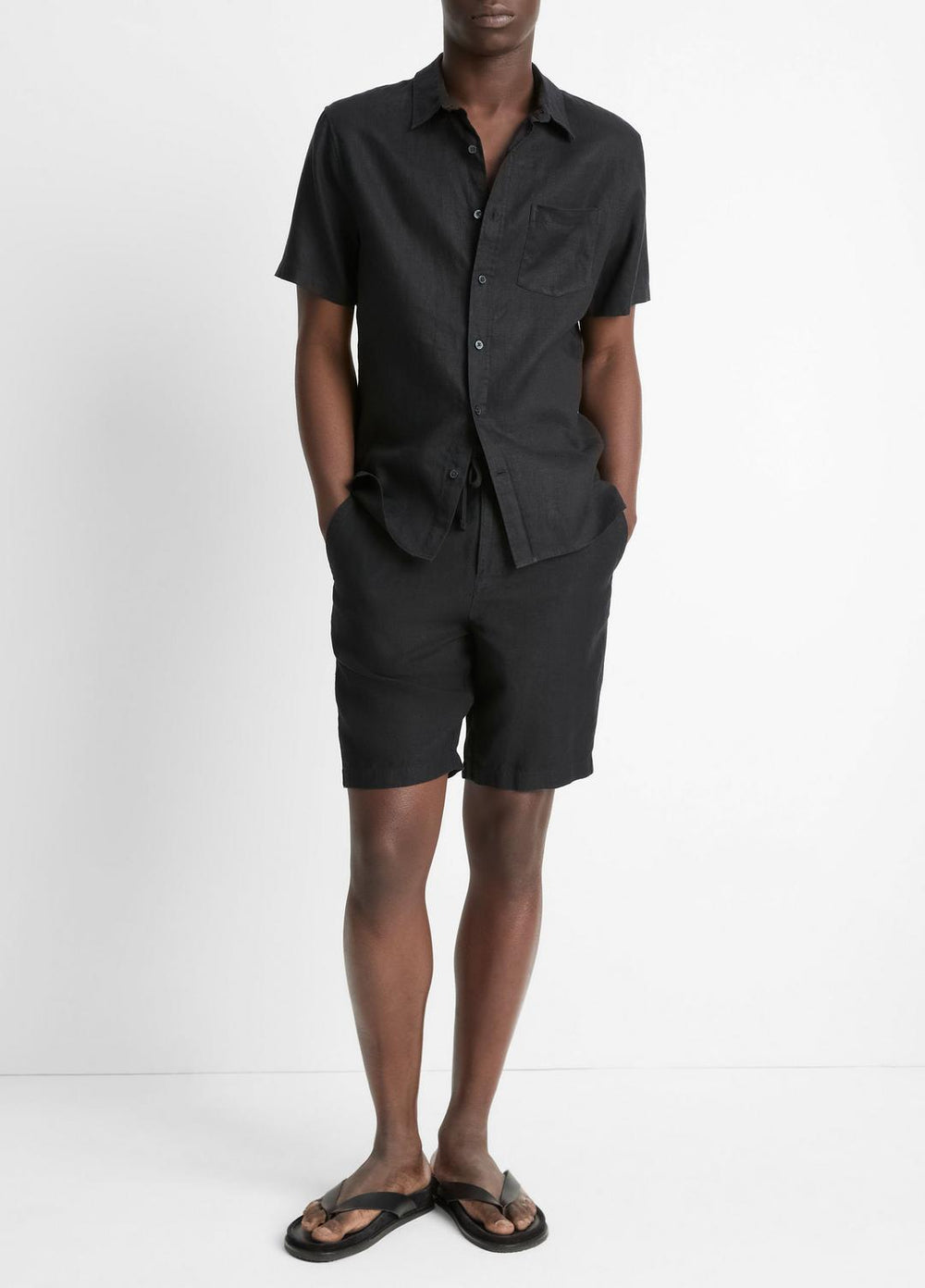Linen Short-Sleeve Shirt in Short Sleeve | Vince discount