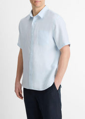 Linen Short-Sleeve Shirt in Short Sleeve | Vince near me