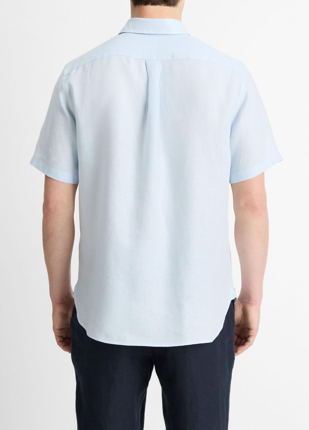 Linen Short-Sleeve Shirt in Short Sleeve | Vince near me