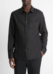 Linen Long-Sleeve Shirt in Long Sleeve | Vince outlet