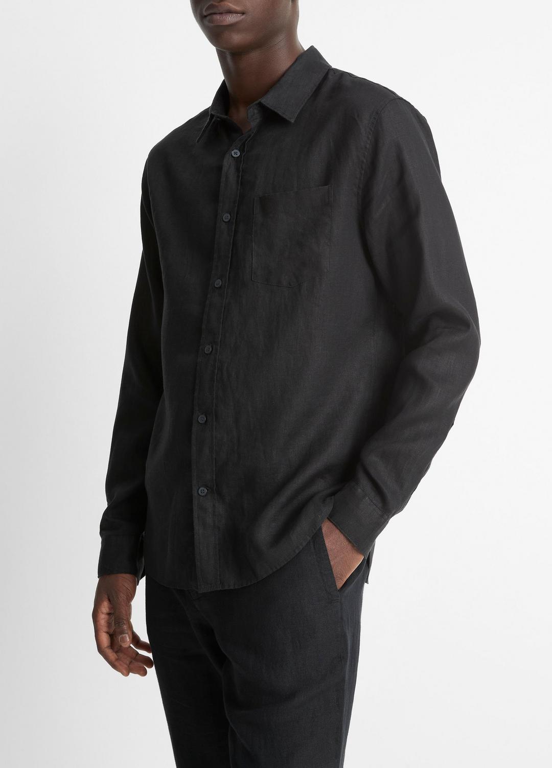 Linen Long-Sleeve Shirt in Long Sleeve | Vince outlet