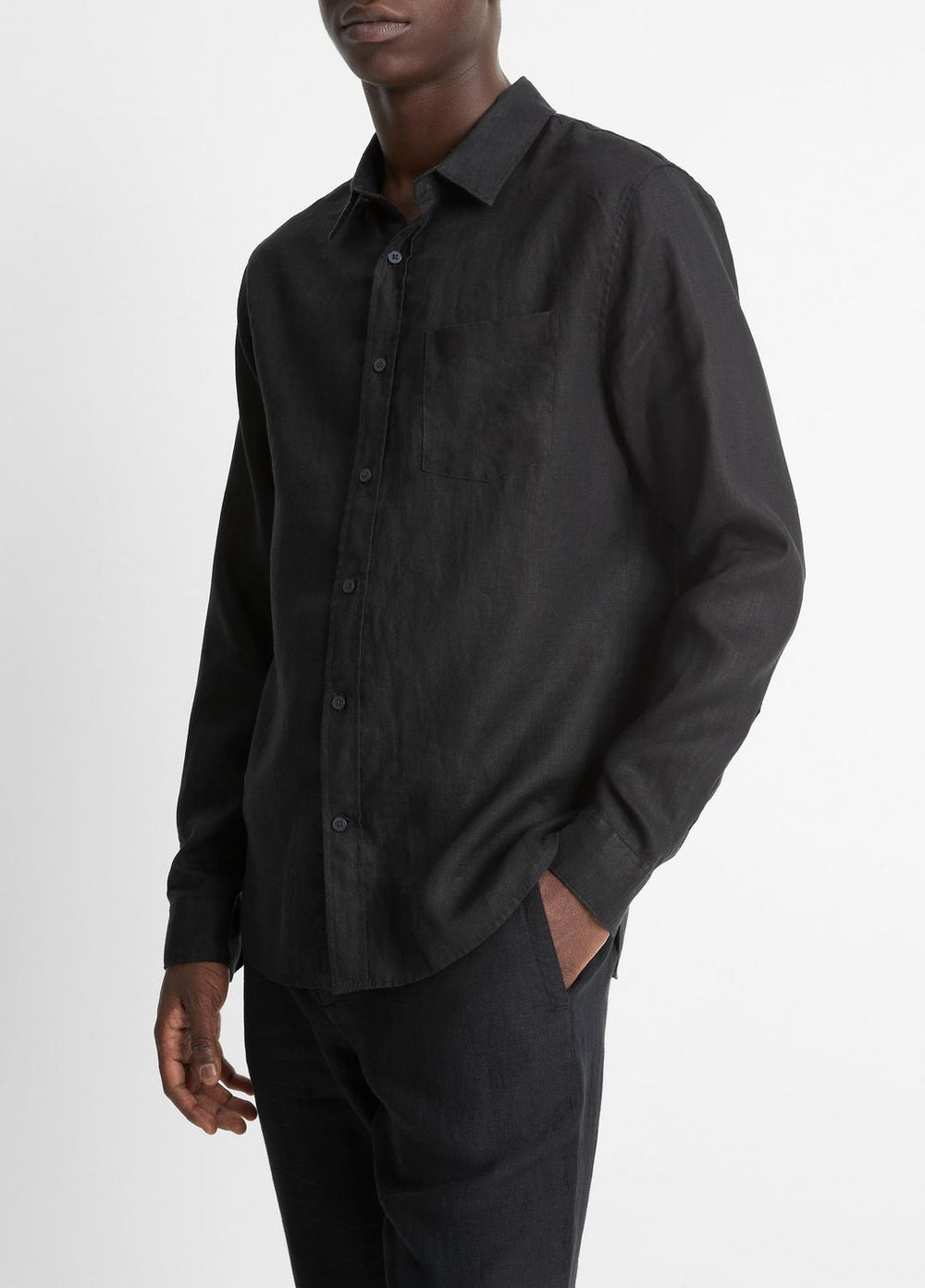 Linen Long-Sleeve Shirt in Long Sleeve | Vince outlet