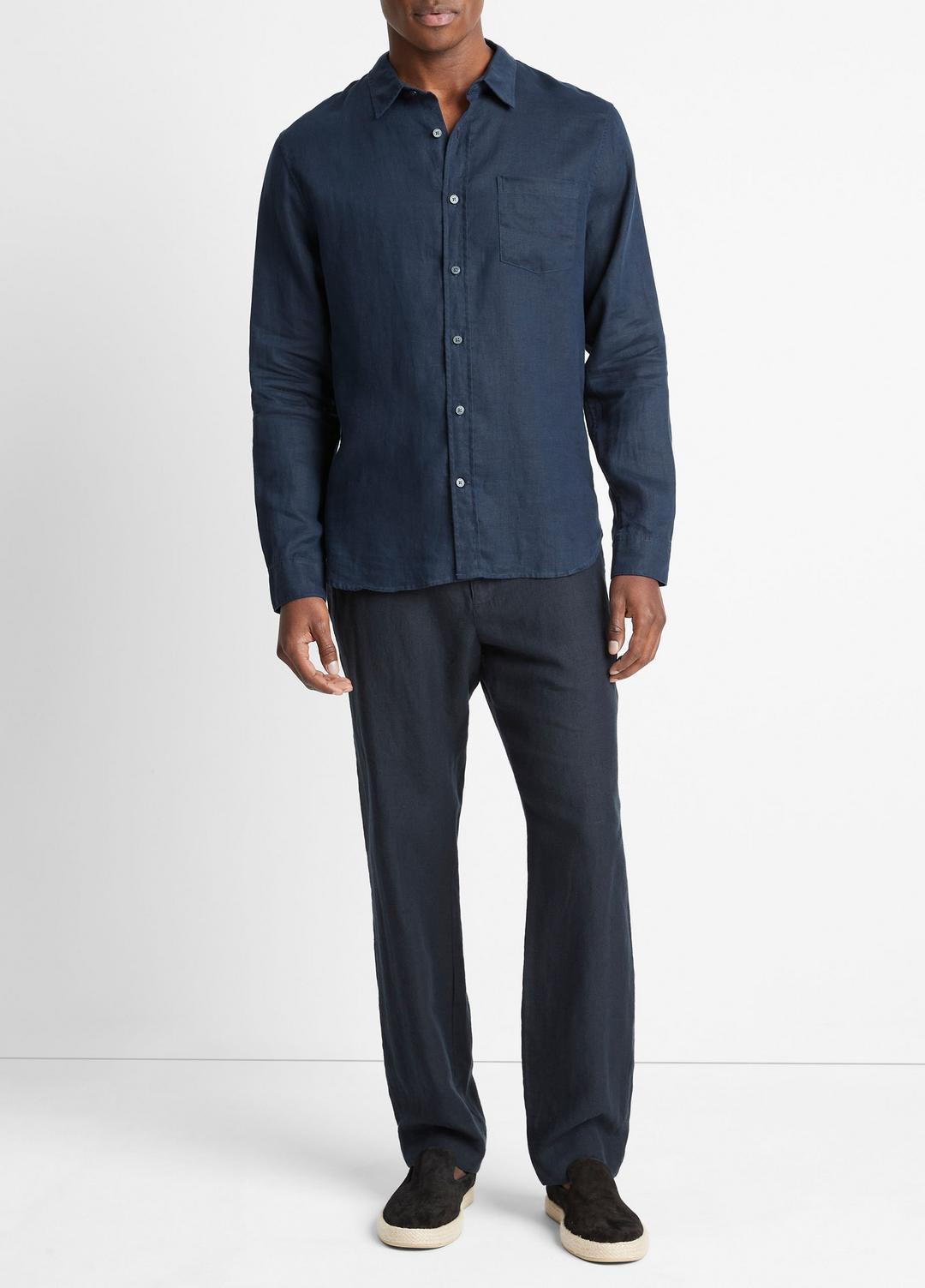 Linen Long-Sleeve Shirt in Long Sleeve | Vince sale