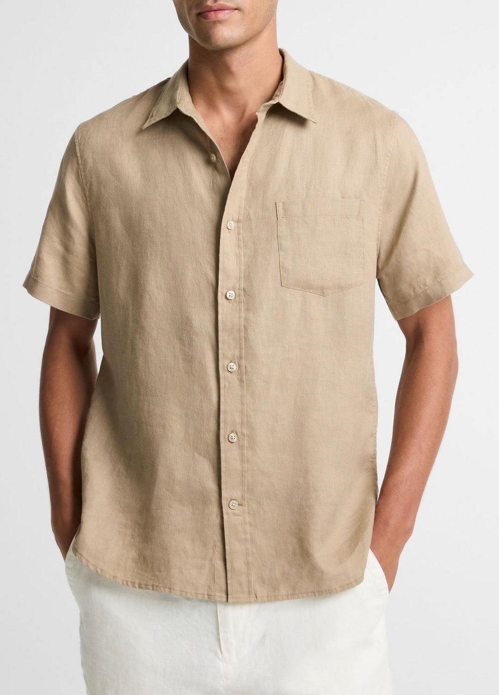 Linen Short-Sleeve Shirt in Long Sleeve | Vince on sale