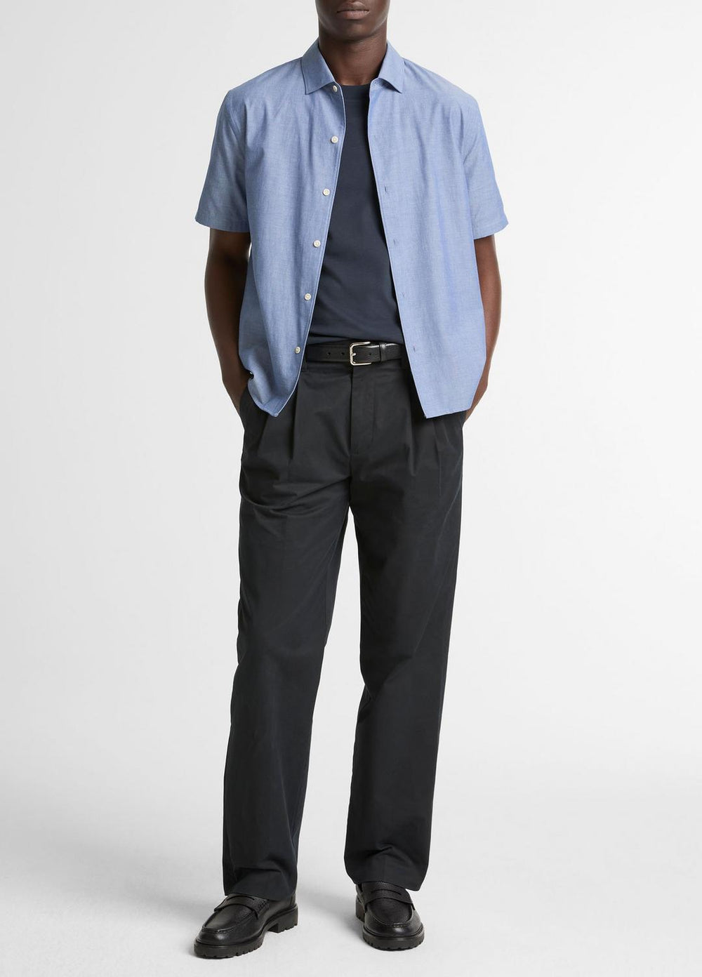 Cotton Short-Sleeve Button-Front Shirt  in Short Sleeve | Vince near me