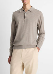 Featherweight Merino Wool-Cashmere Polo Sweater in Long Sleeve | Vince on sale