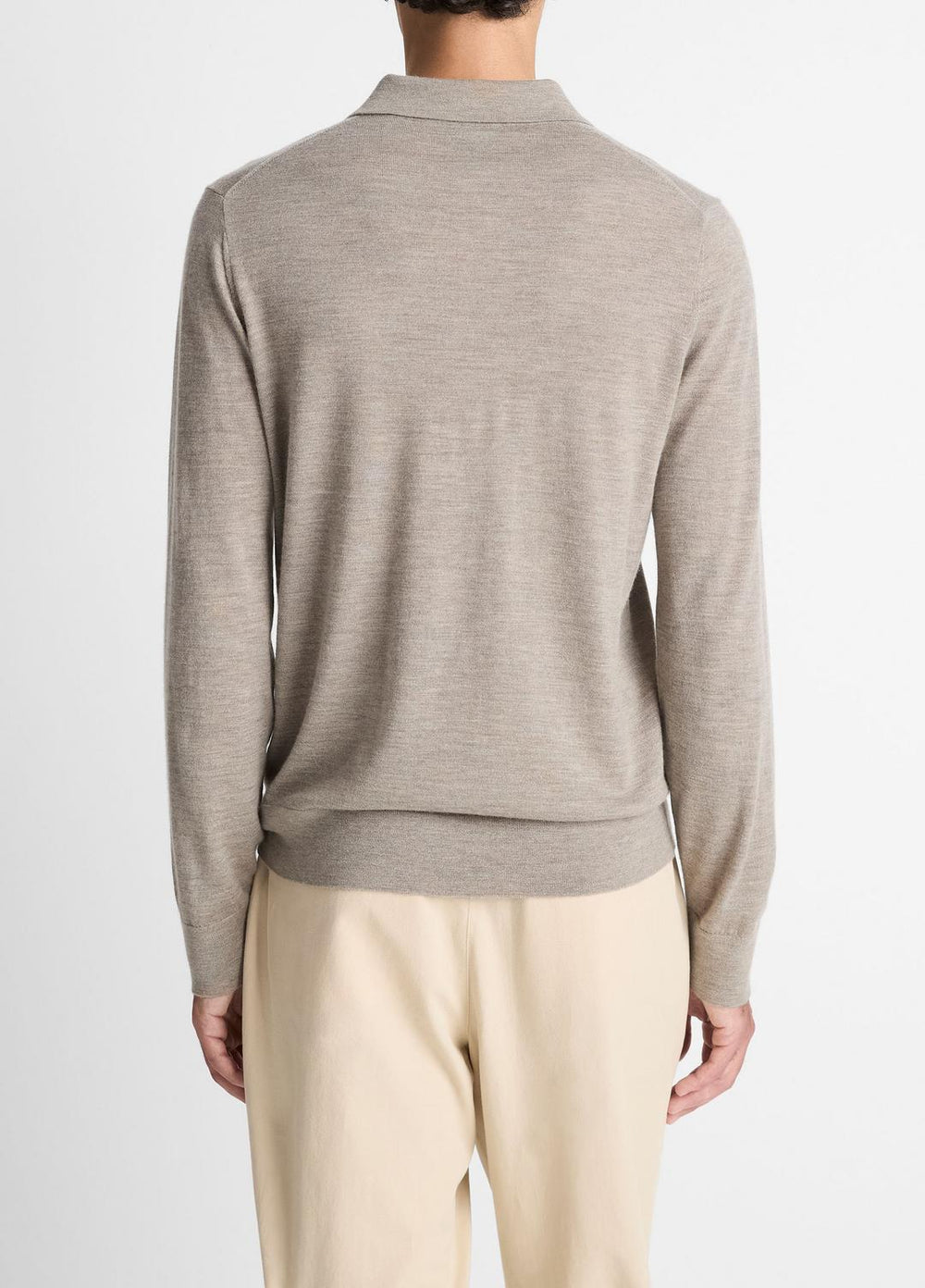 Featherweight Merino Wool-Cashmere Polo Sweater in Long Sleeve | Vince on sale