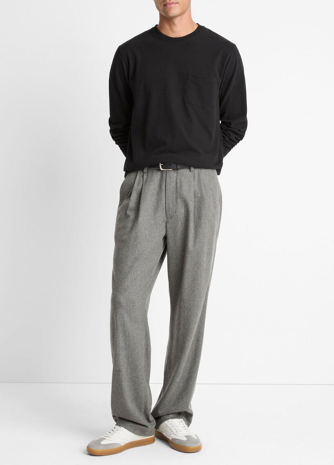 Sueded Jersey Long-Sleeve Pocket T-Shirt in Long Sleeve | Vince Online