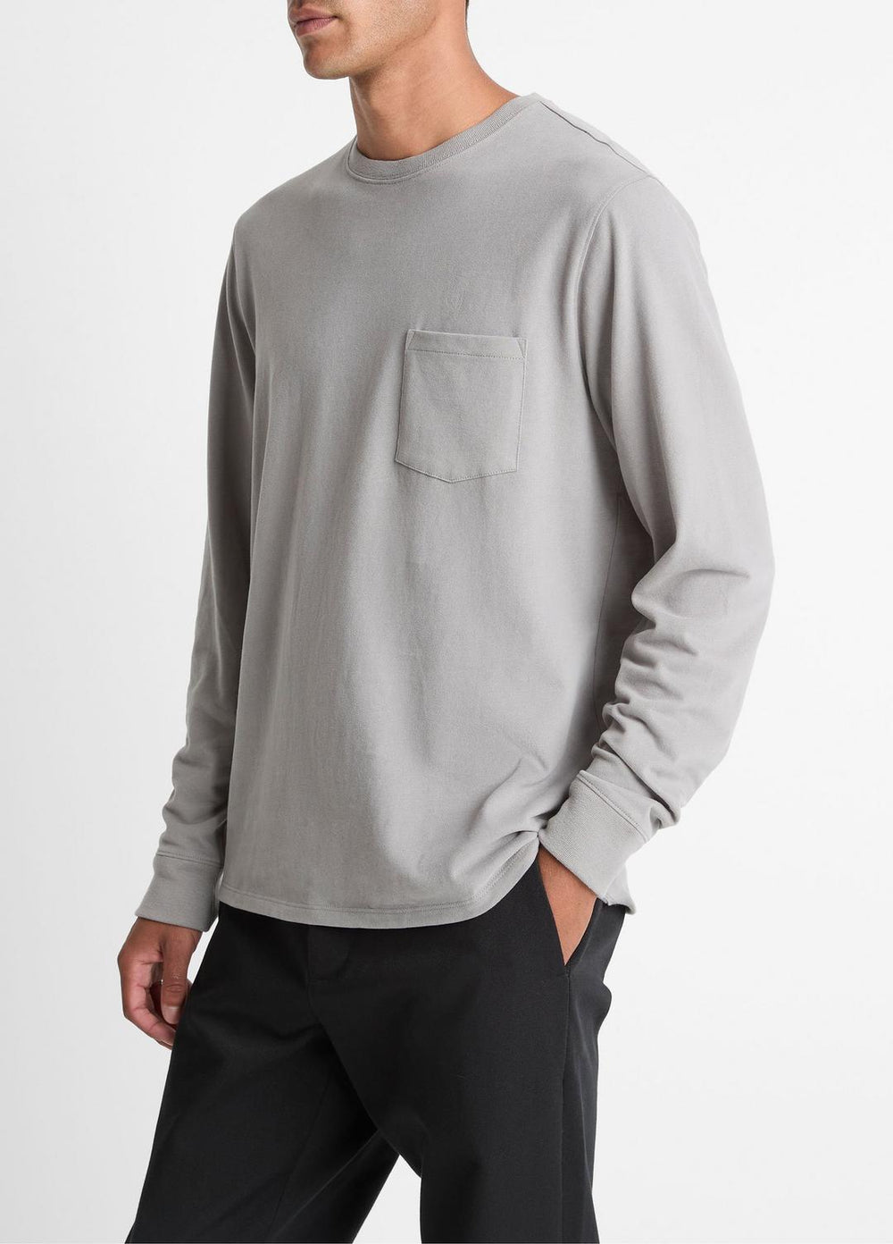 Sueded Jersey Long-Sleeve Pocket T-Shirt in Long Sleeve | Vince discount