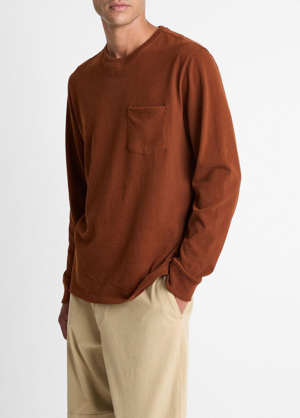Sueded Jersey Long-Sleeve Pocket T-Shirt in Long Sleeve | Vince sale