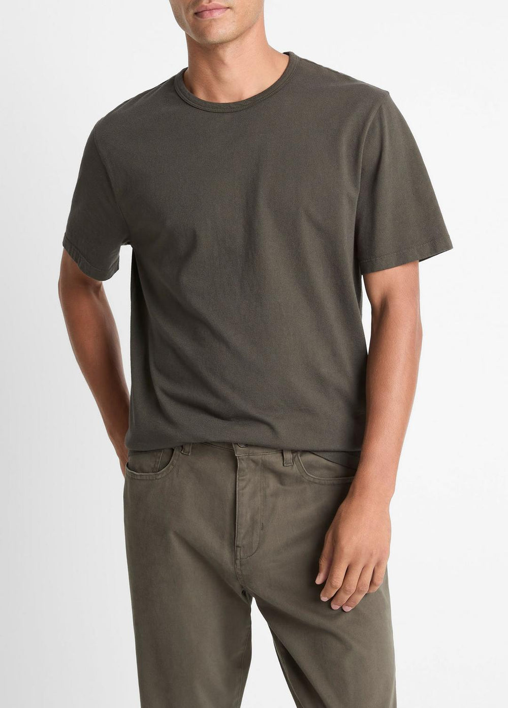 Garment Dye Cotton T-Shirt in Short Sleeve | Vince for sale