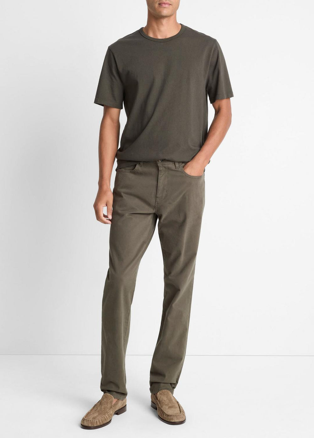 Garment Dye Cotton T-Shirt in Short Sleeve | Vince for sale
