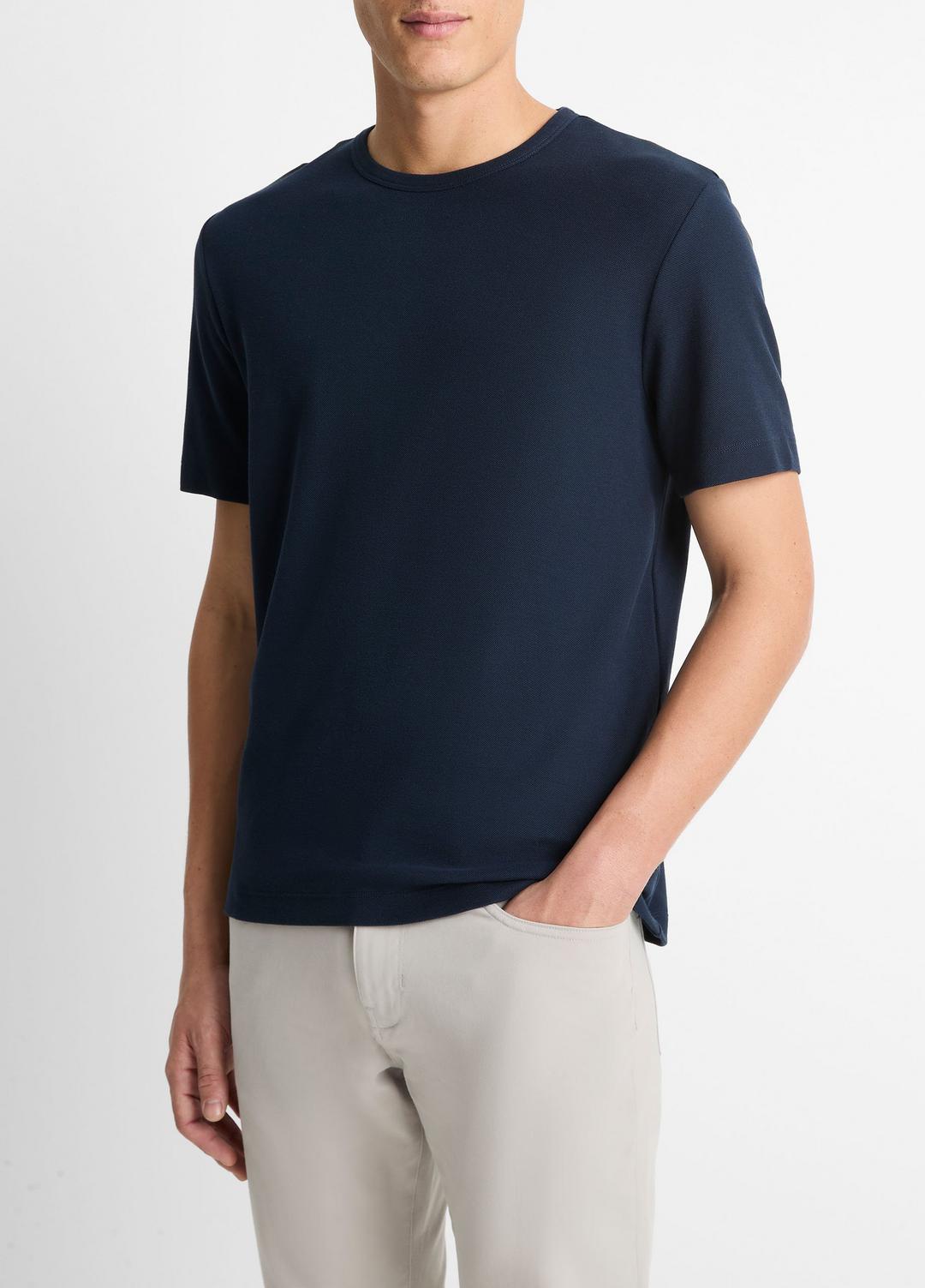 Pima Cotton Piqué Crew Neck T-Shirt in Short Sleeve | Vince near me